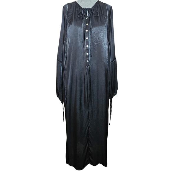 H&M Black Satin Nightgown Size Medium - Picture 1 of 5